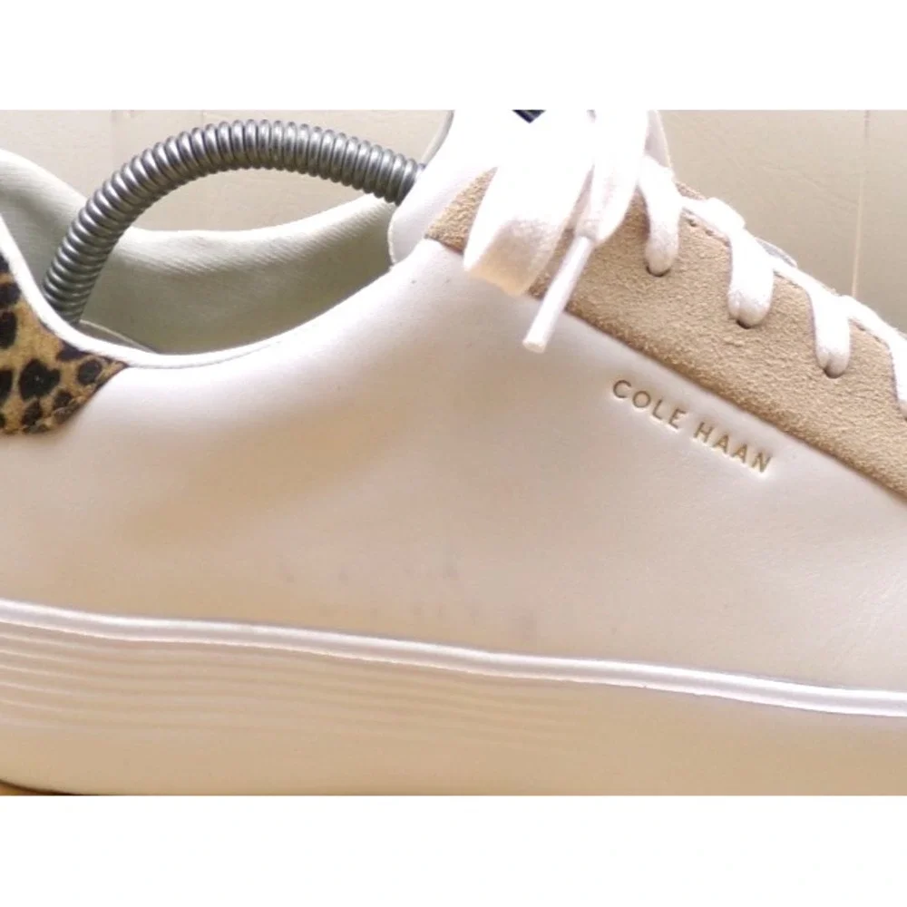 Cole Haan Grand Crosscourt Joy Platform Sneaker Women 10.5 B Optic White Leopard